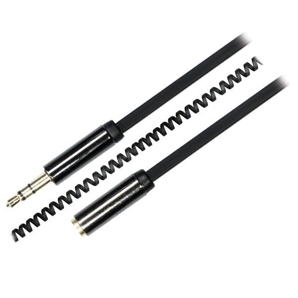 Deltaco AUD 3.5mm - 3.5mm (spiral) M-F 1m