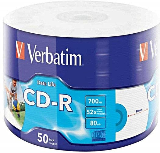 Verbatim CD-R 700MB 52x 50-pack Bulk Inkjet