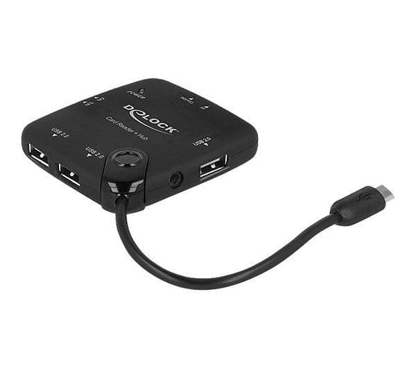 DeLock Micro-USB OTG Card Reader with USB Hub (65529)