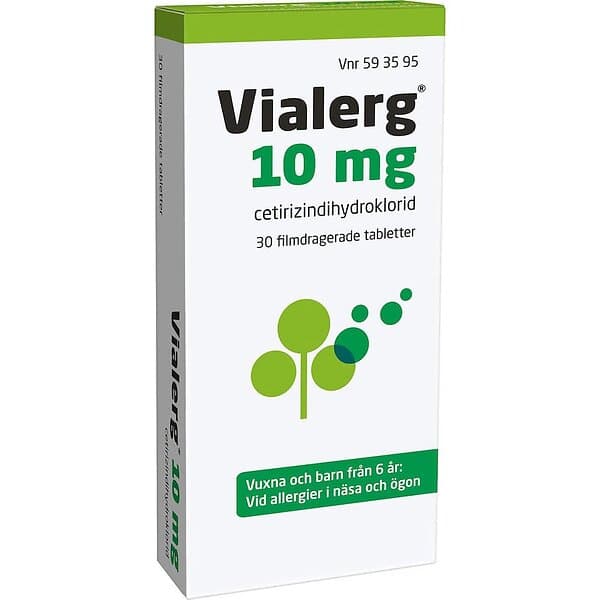 Vialerg Cetirizindihydroklorid 10mg 30 Tabletter