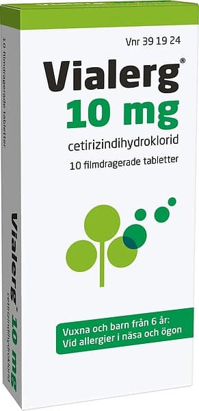 Vialerg Cetirizindihydroklorid 10mg 10 Tabletter