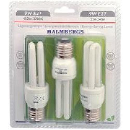 Malmbergs Lavenergipære LED 580lm 2700K E27 11W 3-pack