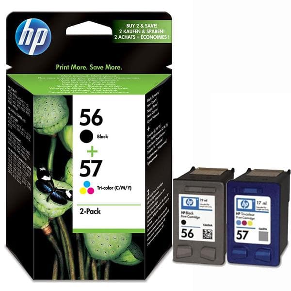 HP 56 (Svart) + 57 (3-Färg)