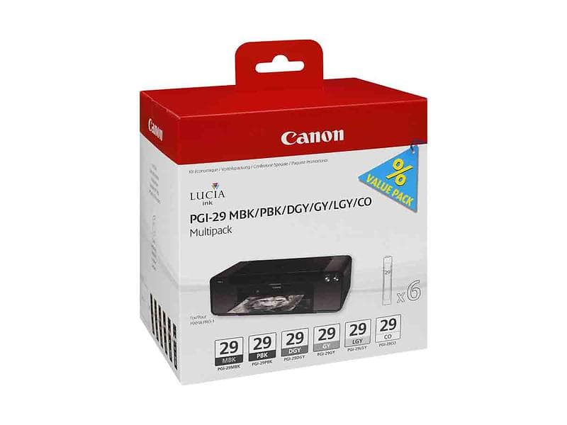 Canon PGI-29MBK/PBK/DGY/GY/LGY/CO (6 Färger)