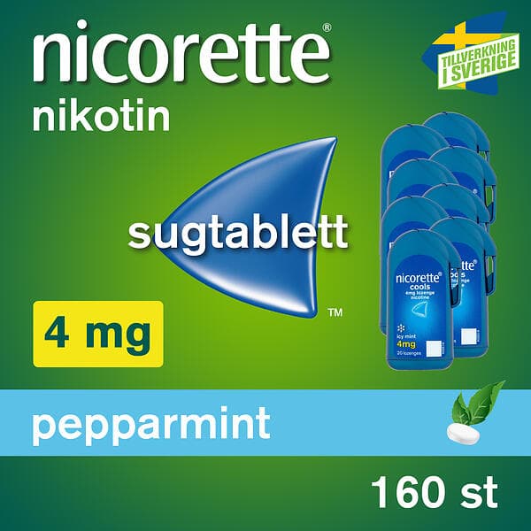 Nicorette Pepparmint 4mg 160 Sugtabletter