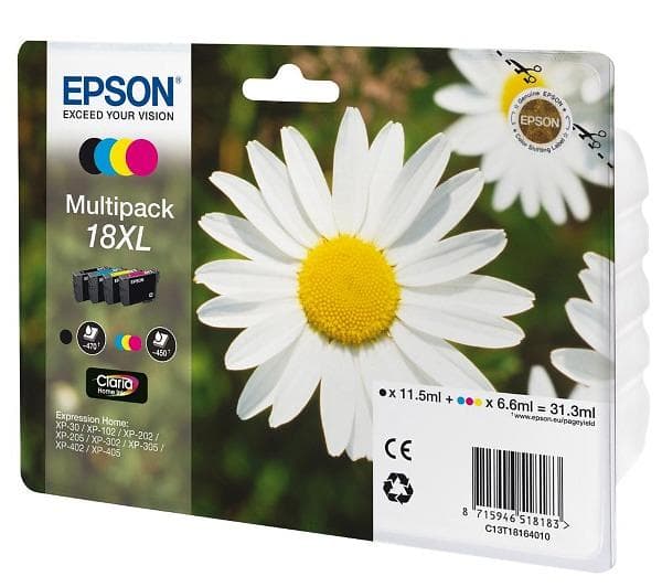 Epson 18XL (Svart/Cyan/Magenta/Gul)