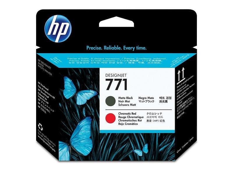 HP 771 Printhead (Mattsvart/Kromatisk Röd)