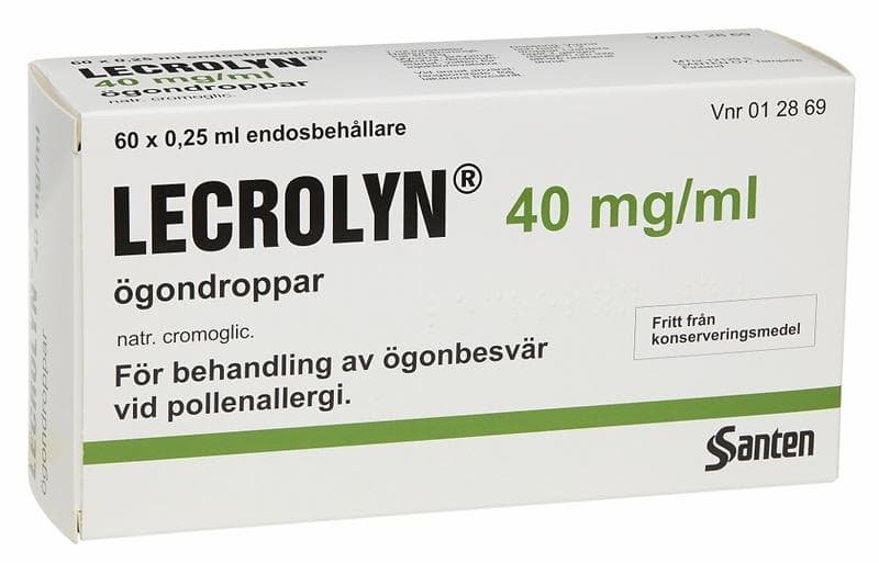 Lecrolyn Ögondroppar 40mg/ml 15ml 60 Doser