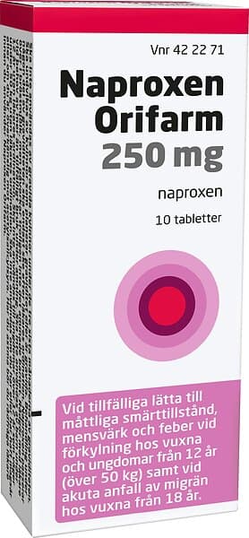 Naproxen Orifarm 250mg 10 Tabletter