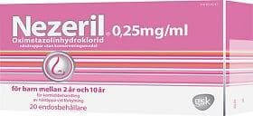 Nezeril Näsdroppar 0,25mg/Ml 20x0,1ml