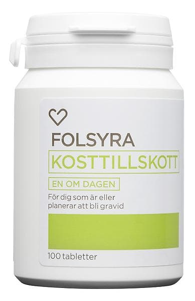 Hjärtats Folsyra 400µg 100 Tabletter