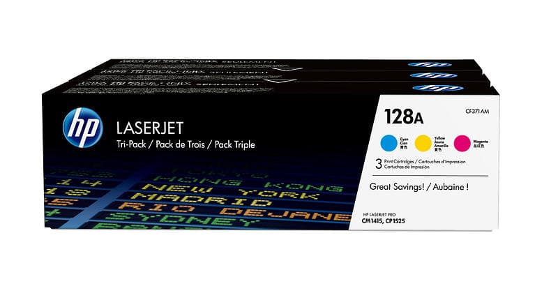 HP 128A (Cyan/Magenta/Gul)