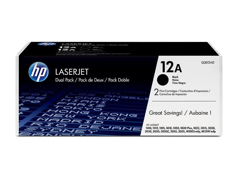 HP 12A (Svart) 2-pack