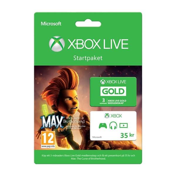 Microsoft Xbox Live Gold 3 Month Card - Max: The Curse of Brotherhood Edition