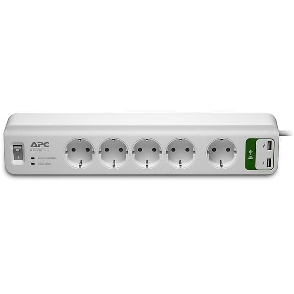 APC SurgeArrest Essential 5-Way 2xUSB Switch 1,8m