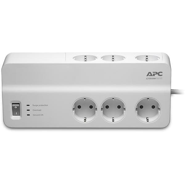 APC SurgeArrest Essential 6-Way (3+3) Switch 2m