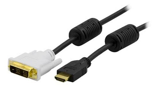 Deltaco Ferrite HDMI - DVI-D Single Link 2m