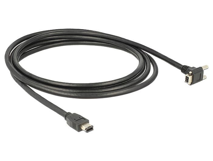 DeLock Firewire 9-Pin (angled) (screw lock) - 6-Pin 3m