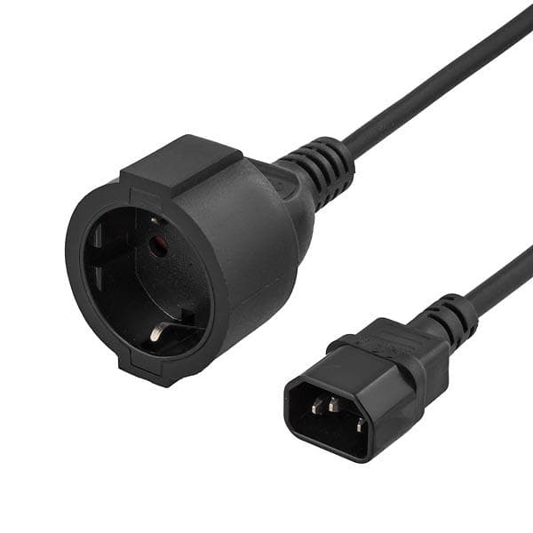 Deltaco IEC C14 - CEE 7/4 M-F 1m
