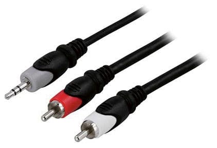 Deltaco AWG28 3.5mm - 2RCA 10m