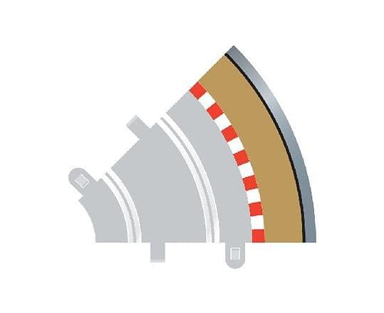 Scalextric Radius 1 Curve Outer Borders 45° (C8240)