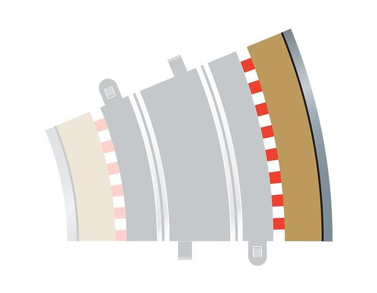 Scalextric Radius 3 Curve Outer Borders 22.5° (C8224)