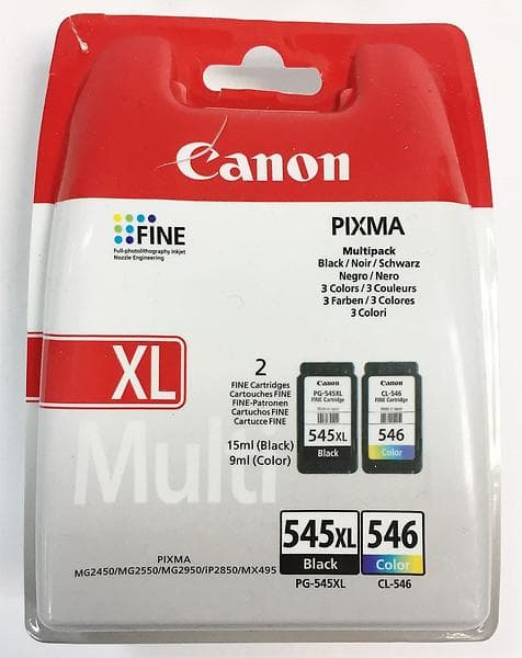 Canon PG-545XL (Svart) + CL-546 (3-Färg)