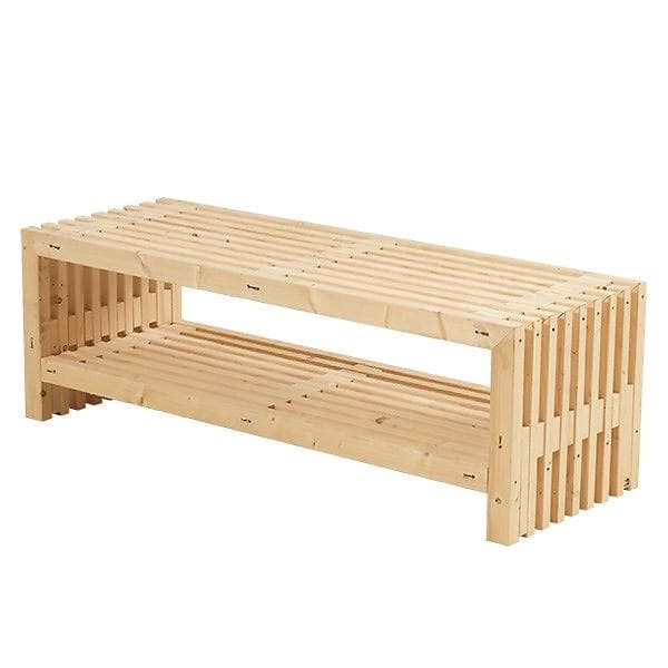 PLUS dk Rustik Design 138 Bänk (med hylla)
