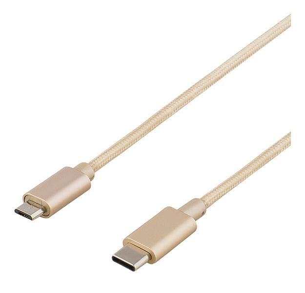 Deltaco Gold USB C - USB Micro-B 2.0 1m