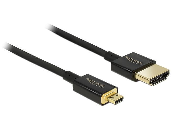 DeLock Slim Premium 18Gbps HDMI - HDMI Micro High Speed with Ethernet 1,5m