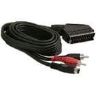 Deltaco Scart - 2RCA/S-Video 15m