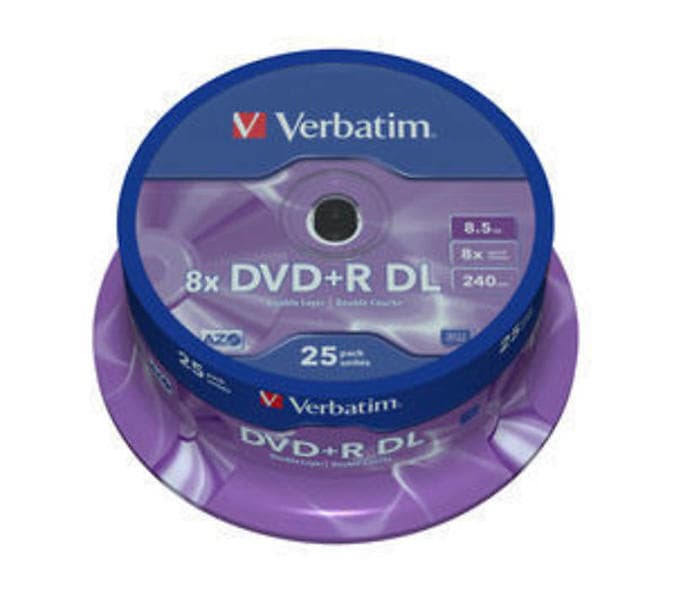 Verbatim DVD+R DL 8,5GB 8x 25-pack Spindel