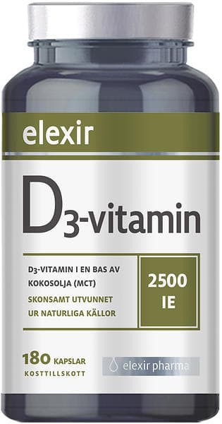 Elexir Pharma D3 Vitamin 2500IU 180 Kapslar