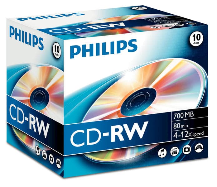 Philips CD-RW 700MB 12x 10-pack Jewelcase