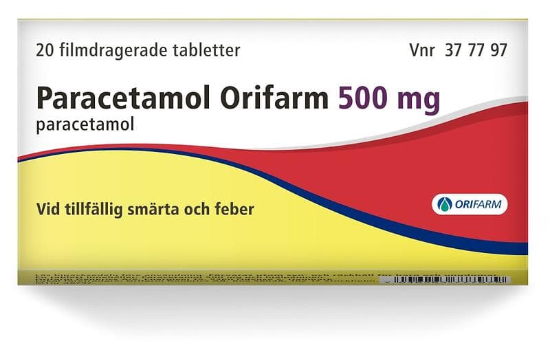 Paracetamol Orifarm 500mg 20 Tabletter