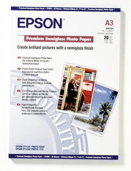 Epson Premium Semi-gloss Photo Paper 251g A3 20st