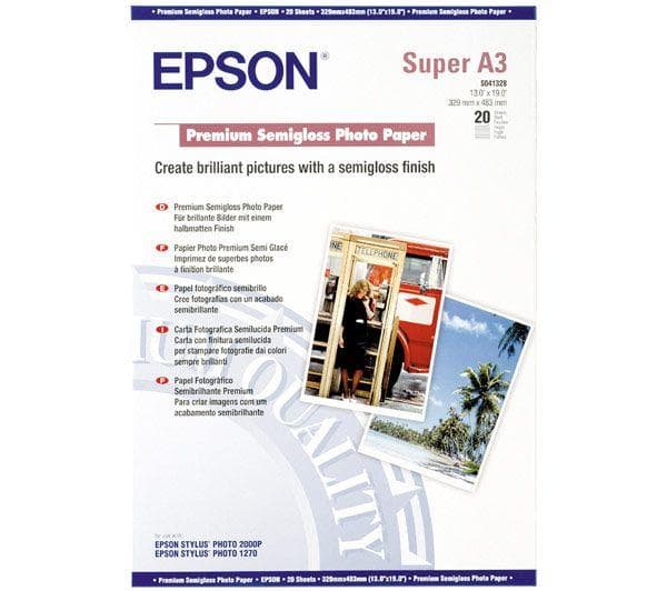 Epson Premium Semi-gloss Photo Paper 250g A3+ 20st