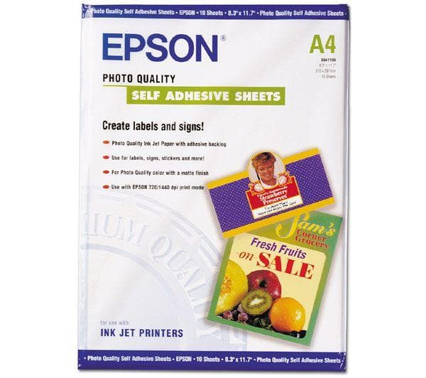 Epson Photo Quality Ink Jet Paper Self-adhesive 167g A4 10st