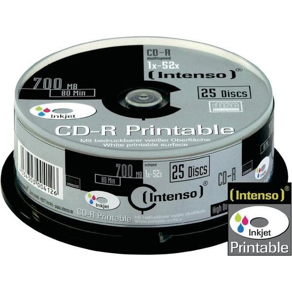 Intenso CD-R 700MB 52x 25-pack Spindel Inkjet
