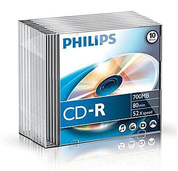 Philips CD-R 700MB 52x 10-pack Slimcase