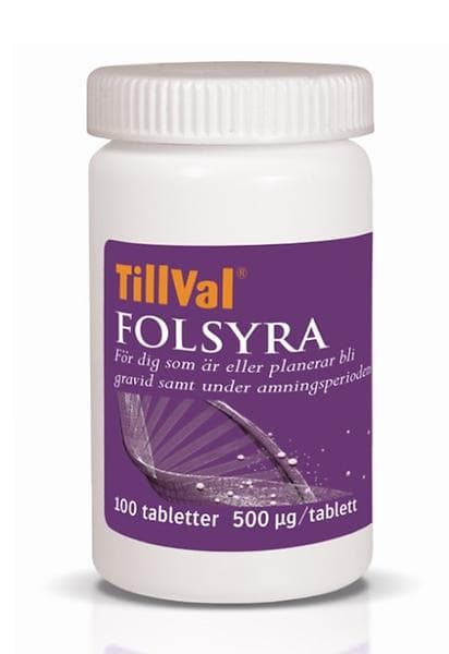 TillVal Folsyra 100 Tabletter