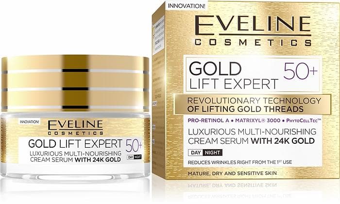 Eveline Cosmetics 24k Gold Lift Expert 50+ Face Multinourishing Cream Serum 50ml
