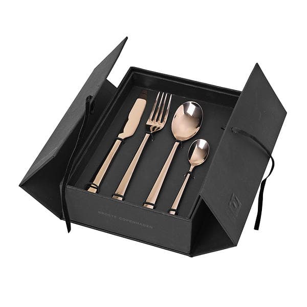 Broste Copenhagen Hune Titanium Espresso Bestickset 16 Delar