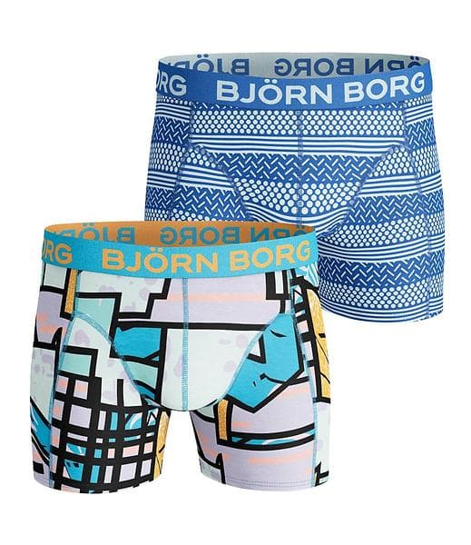 Björn Borg Multi Colour & Shapes Cotton Stretch Shorts 2-Pack