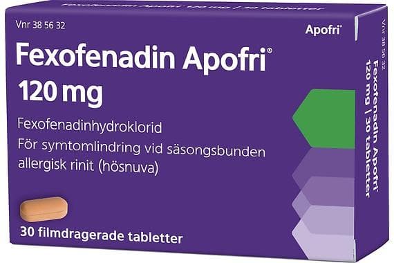 Fexofenadin Apofri 120mg 30 Tabletter