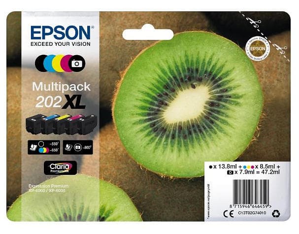 Epson 202XL (Svart/Cyan/Magenta/Gul)