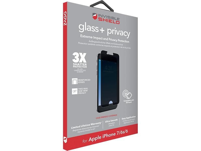 Zagg InvisibleSHIELD Glass+ Privacy for iPhone 6/6s/7/8/SE (2nd Generation)