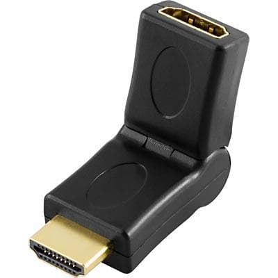 Deltaco HDMI - HDMI M-F Adapter Vinkelbar 180 Grader