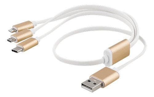 EPZI USB A - USB Micro-B 2.0 (with Lightning and USB C) 0,5m