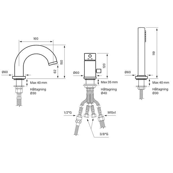 Tapwell Birillo Badkarsblandare BI047 (Matt Svart)